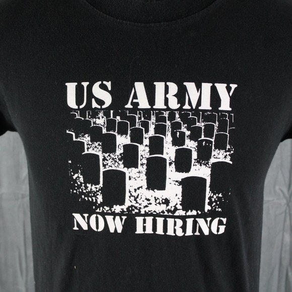 Vintage Graphic T-shirt - US Army Now Hiring Protest Shirt - Men's Small - Picture 2 of 7